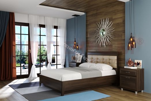 Кровать КР-1071 (1,2х2,0) с П/Мех. и мягким изголовьем Мелисса