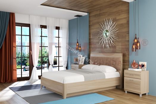 Кровать КР-1071 (1,2х2,0) с П/Мех. и мягким изголовьем Мелисса