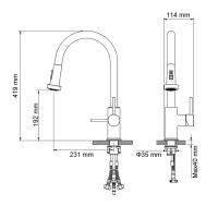 Смеситель для кухни с выдвижной лейкой Timo Saona 2316 схема 5