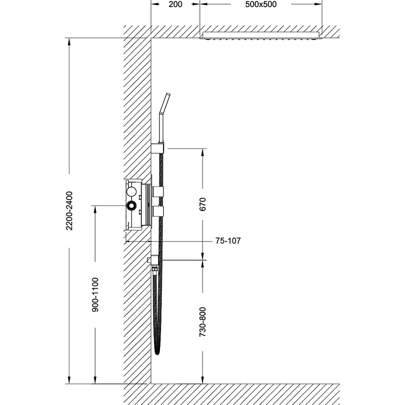 Встроенная душевая система с термостатом Timo Petruma SX-5029 ФОТО