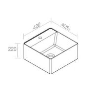 Раковина AET ITALIA FLY SQUARE CR H22 накладная/подвесная L648T0R1V4 схема 2