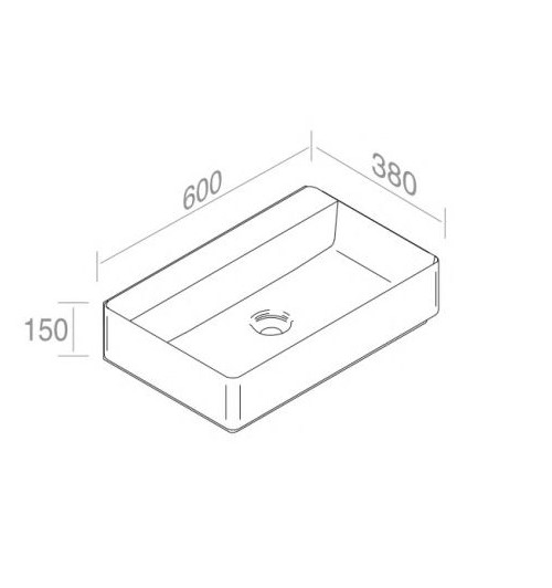 Раковина  накладная или подвесная AET ITALIA FLY RECTANGULAR CR 75 L623T0RPV4 схема 2