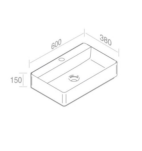 Раковина AET ITALIA FLY RECTANGULAR CR 75 подвесная/накладная L623T0R1V4 схема 2