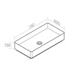 Раковина накладная на столешницу AET ITALIA FLY RECTANGULAR 75 L622T0R0V0 ФОТО