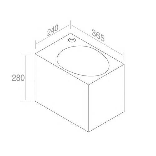 Рукомойник подвесной AET ITALIA IDEA BOX L311T0R1V1 схема 2