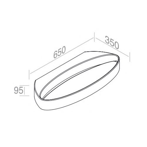 Подвесная или накладная раковина AET ITALIA P35 OVALE L.65 с площадкой для смесителя L015T1RPV4 ФОТО