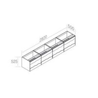 Подвесная тумба AET ITALIA TRACE Mobile in Legno 282х50 четыре ящика C525M4L70 схема 2