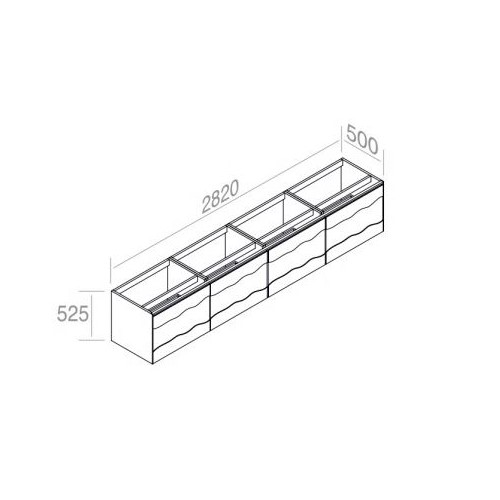 Подвесная тумба AET ITALIA TRACE Mobile in Legno 282х50 четыре ящика C525M4L70 схема 2