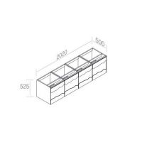 Тумба AET ITALIA TRACE Mobile in Legno подвесная 202х50 с 4 выдвижными ящиками C525M4L50 схема 2