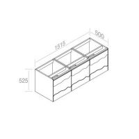 Подвесная тумба AET ITALIA TRACE Mobile in Legno 151,5х50 три ящика C525M3L50 схема 2