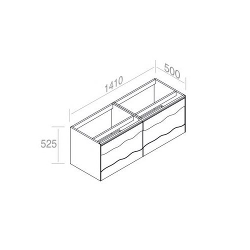 Подвесная тумба AET ITALIA TRACE Mobile in Legno 141х50 два выдвижных ящика C525M2L70 ФОТО