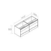 Подвесная тумба AET ITALIA TRACE Mobile in Legno 141х50 два выдвижных ящика C525M2L70 схема 2