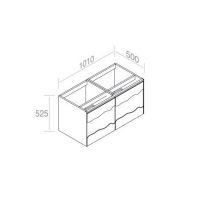 Тумба AET ITALIA TRACE  Mobile in Legno подвесная 101х50 2 ящика C525M2L50 схема 2