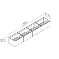 Подвесная тумба AET ITALIA MATCH Mobile in Legno laccato 282х50 лакированная 4 выдвижных ящика C376M4L70 схема 2