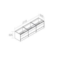 Тумба AET ITALIA TRACE Mobile in Legno подвесная 211,5х50 с 3 выдвижными ящиками C525M3L70 схема 2