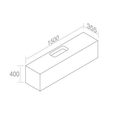 Тумба для раковины подвесная лакированная AET ITALIA M35 MOBILE IN LEGNO LACCATO PER LAVABI P35 150х35,5 C181VC схема 2