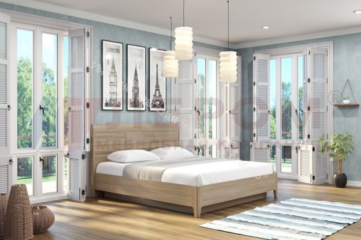 Кровать КР-1863 (1,6х2,0) с П/Мех и жестким изголовьем Мелисса