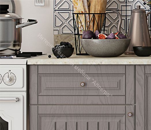 Кухонный гарнитур "Хозяюшка" 1,8 м (Белый/Трюфель)