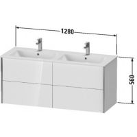 Подвесная тумба Duravit Xviu 56х128х48 для двух раковин ME by Starck 233613 схема 4