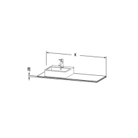 Cтолешница Duravit Xsquare XS061G из массива дерева с одним вырезом слева, справа или по центру схема 4