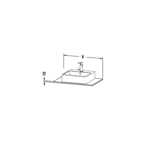 Столешница Duravit Xsquare XS060 с одним вырезом ФОТО