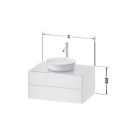 Подвесная тумба и консоль Duravit White Tulip WT498 с двумя ящиками схема 4