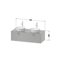 Тумба и консоль Duravit White Tulip 40,8х130х55 для двух раковин WT4983 B схема 4