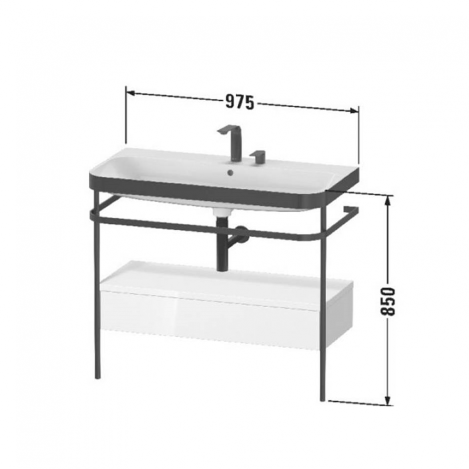 Консоль с раковиной Duravit Happy D.2 Plus 85x97,5x49 напольная металлическая HP4743 ФОТО
