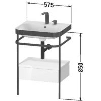 Раковина с напольной металлической консолью Duravit Happy D.2 Plus 85x57,5x49 с выдвижным ящиком HP4740 схема 3