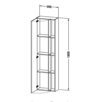 Подвесной шкаф-пенал Duravit DuraStyle 140x50x36 с тремя полками DS1239 L/R схема 2