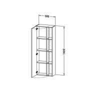 Шкаф-пенал Duravit DuraStyle 140x50x24 с одной дверцей и тремя полками DS1238 L/R схема 2