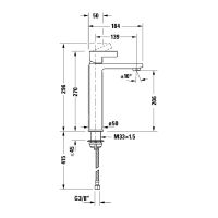 Высокий однорычажный смеситель Duravit D-Neo L для раковины DE10 схема 2