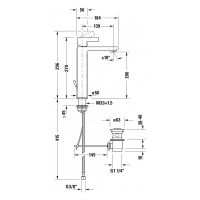 Высокий однорычажный смеситель Duravit D-Neo L для раковины DE1030 схема 3