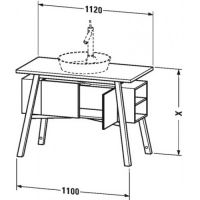 Напольная консоль Duravit Cape Cod 82,5х112x57 с ящиком и двумя дверцами CC 9533 схема 2