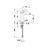 Однорычажный смеситель Duravit A1 для раковины схема 4