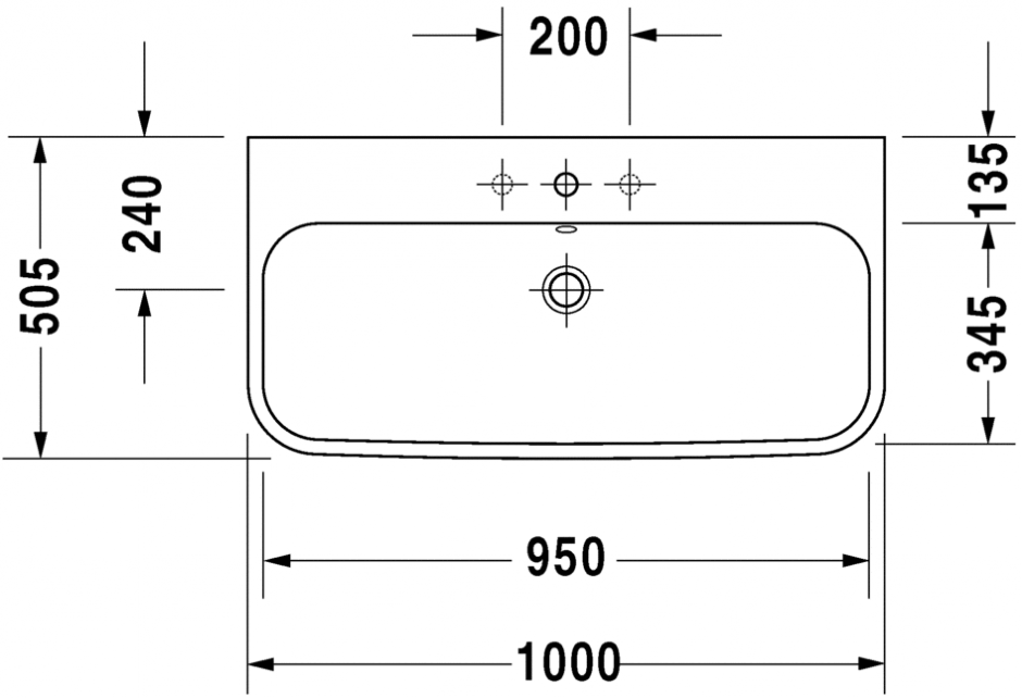 Раковина Duravit Happy D.2 шлифованная 100х50,5 231810 ФОТО