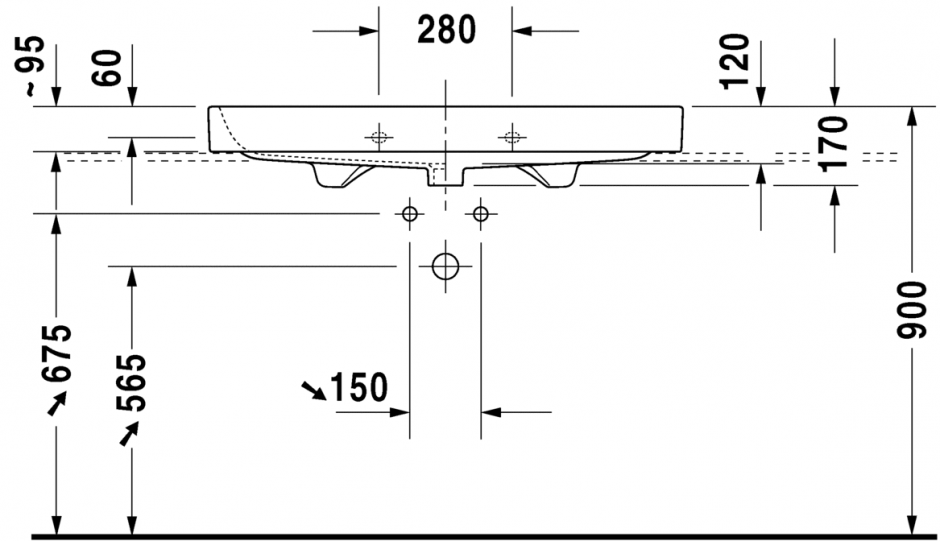 Раковина Duravit Happy D.2 шлифованная 100х50,5 231810 ФОТО