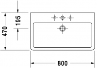 Раковина Duravit Vero накладная 80х47 045480 схема 2