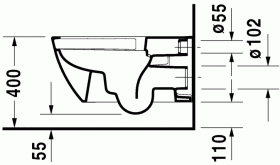 Безободковый унитаз Duravit Happy D.2 255009 ФОТО