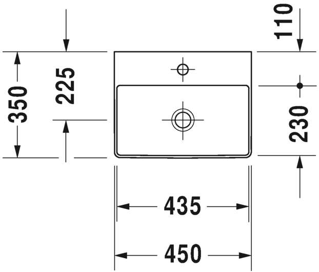 Раковина Duravit DuraSquare шлифованная 45х35 073245 ФОТО