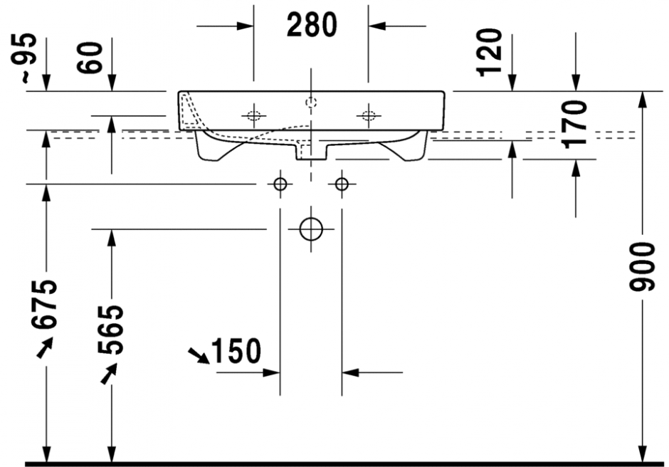 Раковина Duravit Happy D.2 шлифованная 65х50,5 231865 ФОТО