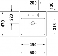 Раковина Duravit Vero Air накладная 50х47 235050 схема 2