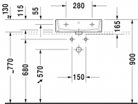 Раковина Duravit Vero Air накладная 50х47 235050 схема 3