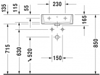 Раковина Duravit Vero Air накладная 45х35 072445 схема 3