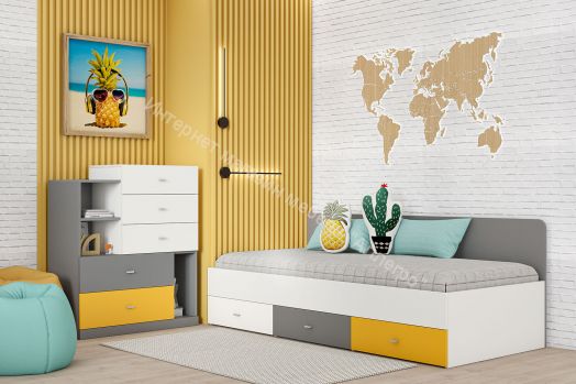 Комод "Клео" К-1 (Графит/Миндаль/Солнечный)