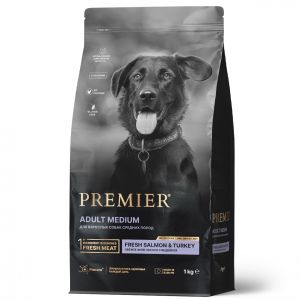 Premier Dog Salmon&Turkey ADULT Medium (Свежее филе лосося с индейкой для собак средних пород)