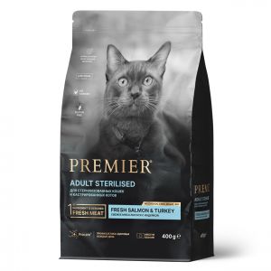 Premier Cat Salmon&Turkey STERILISED (Свежее филе лосося с индейкой для кошек)