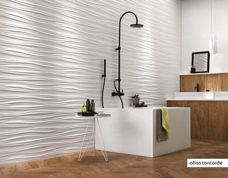 Настенная плитка Atlas Concorde 3D Wall Design 8SBW 3D Ribbon White Matt 40x80 ФОТО