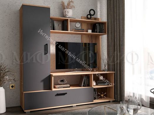 Гостиная Мини Графит, дуб Крафт