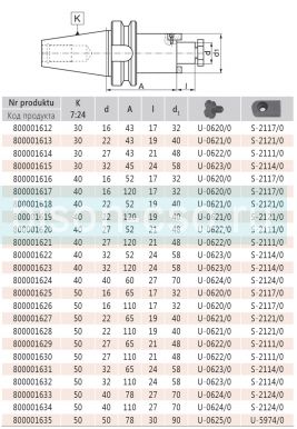 Оправки для насадных торцовых фрез 7388-50-16-110 кон 50.D=16 Bison Bial